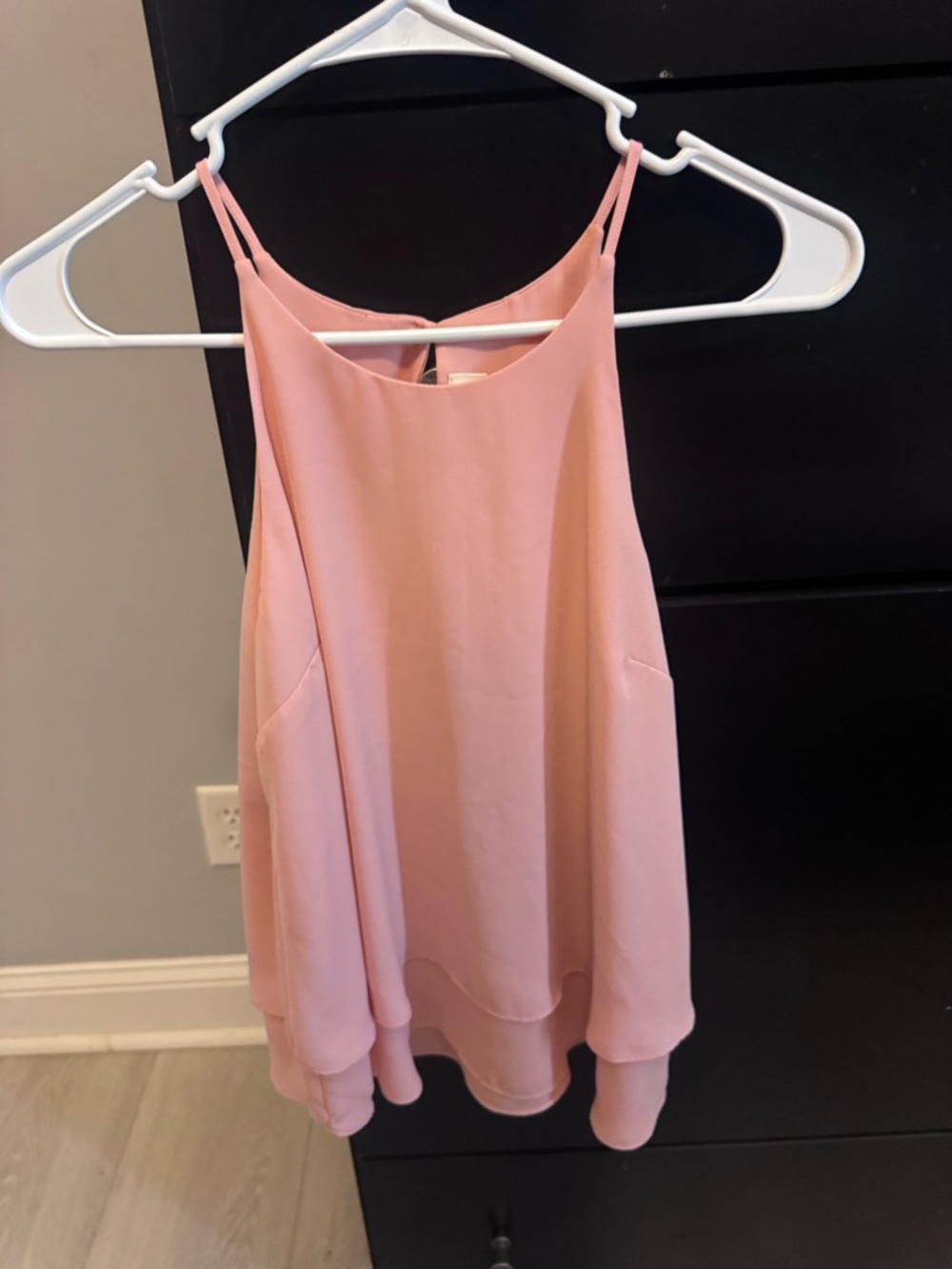 Pink Rose Blush Pink Double-Layer Halter Cami